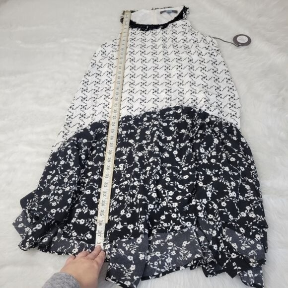 Eva Franco Claire Fringe Swing Hem High Low Knee Length Dress 8 - Picture 7 of 9